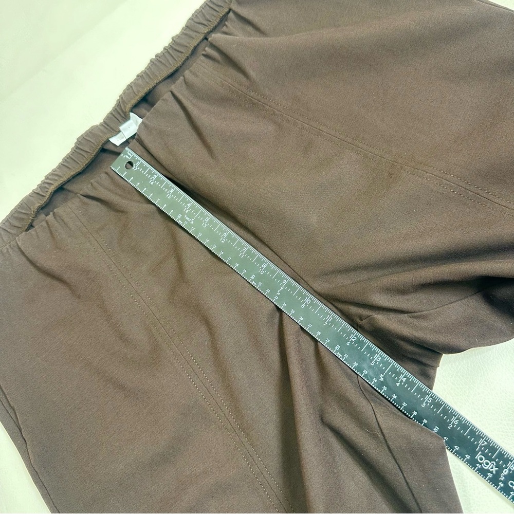 J Jill Brown Essential Cotton Stretch Pant Size 24 Pull On Elastic Waist Travel - Picture 7 of 10